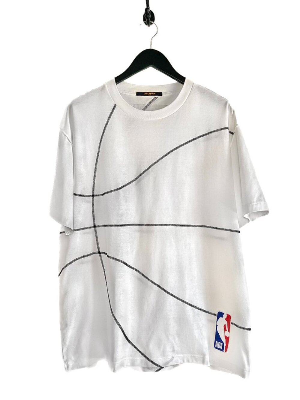 Louis Vuitton NBA Basketball Embroidered White T-shirt